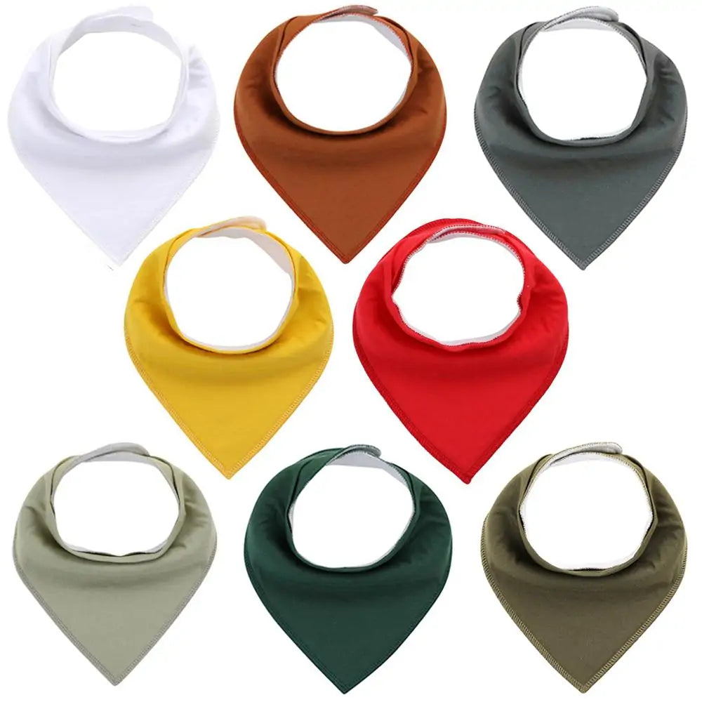 8-piece Organic Set of Colorful Baby Bandana Bibs