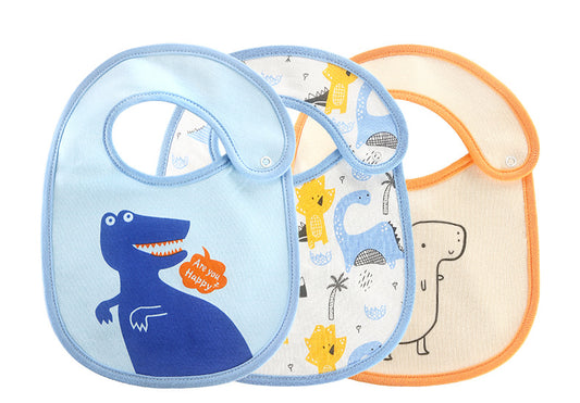 Set of 3 Waterproof Feeding and Saliva Baby Bibs