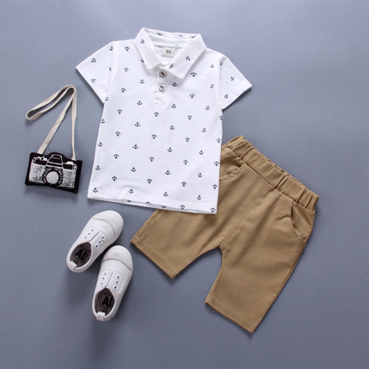 Summer Anchor Boy Short Sleeve Suit