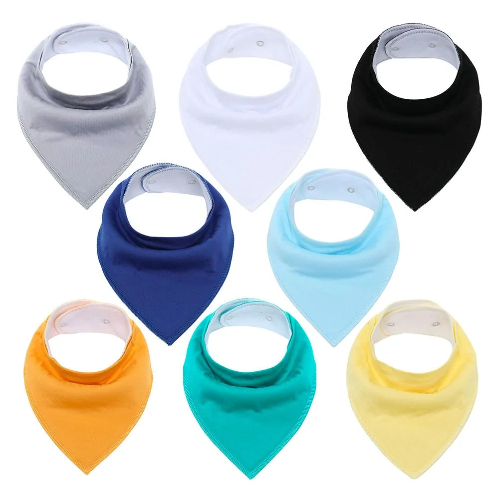 8-piece Organic Set of Colorful Baby Bandana Bibs