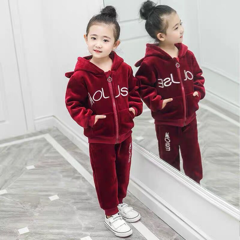 Warm and Cozy Two-Piece Girls Suit