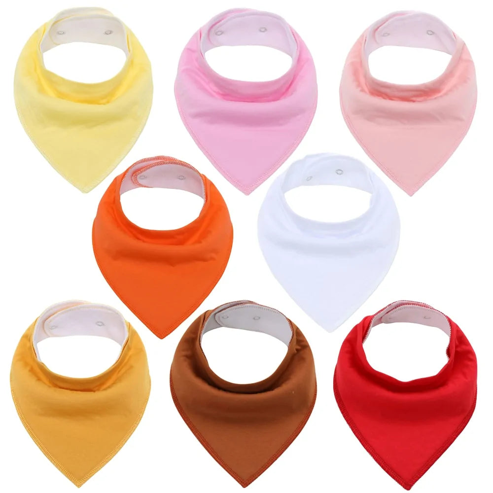 8-piece Organic Set of Colorful Baby Bandana Bibs