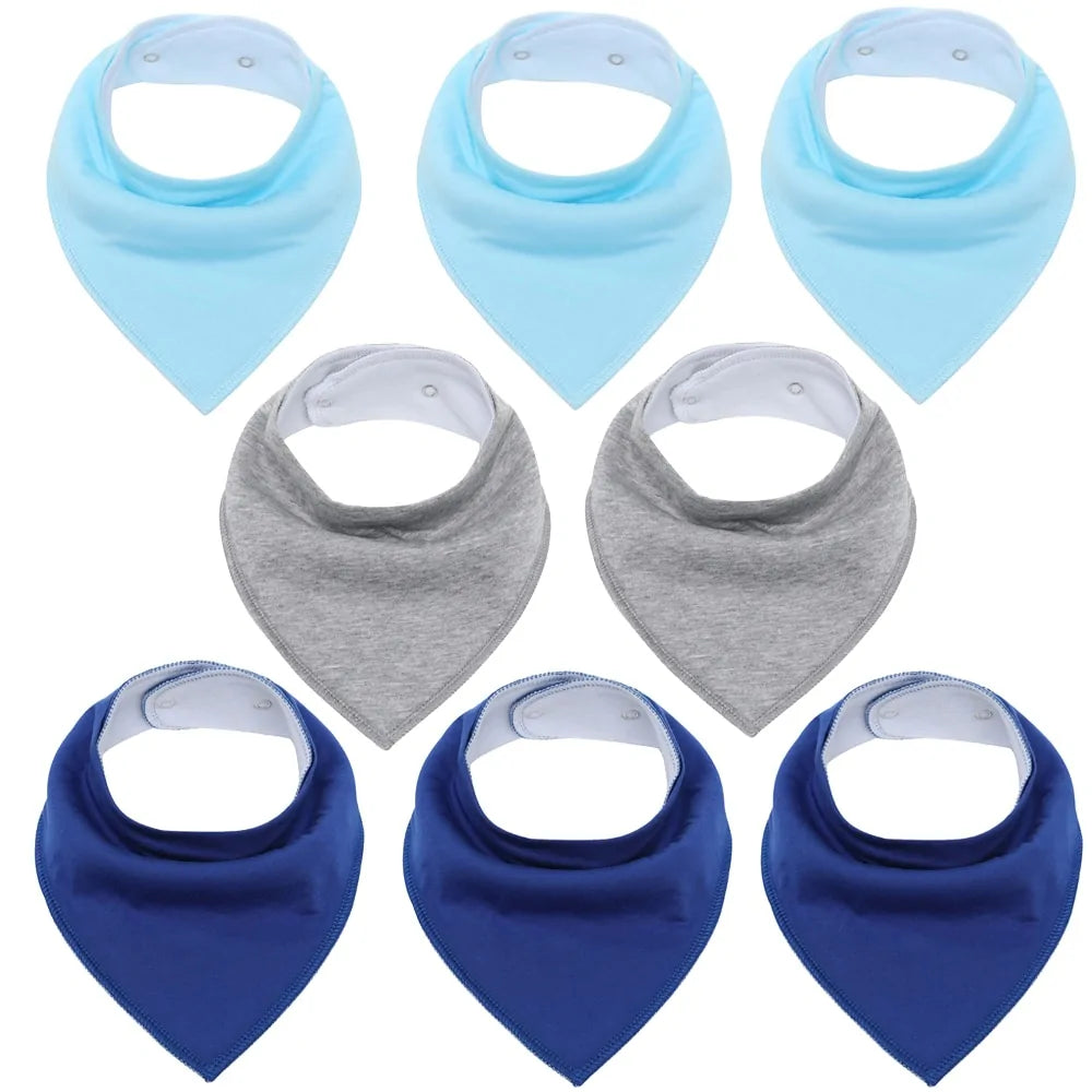 8-piece Organic Set of Colorful Baby Bandana Bibs