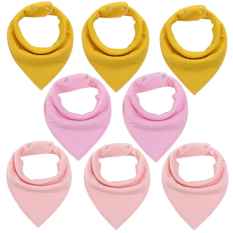 8-piece Organic Set of Colorful Baby Bandana Bibs