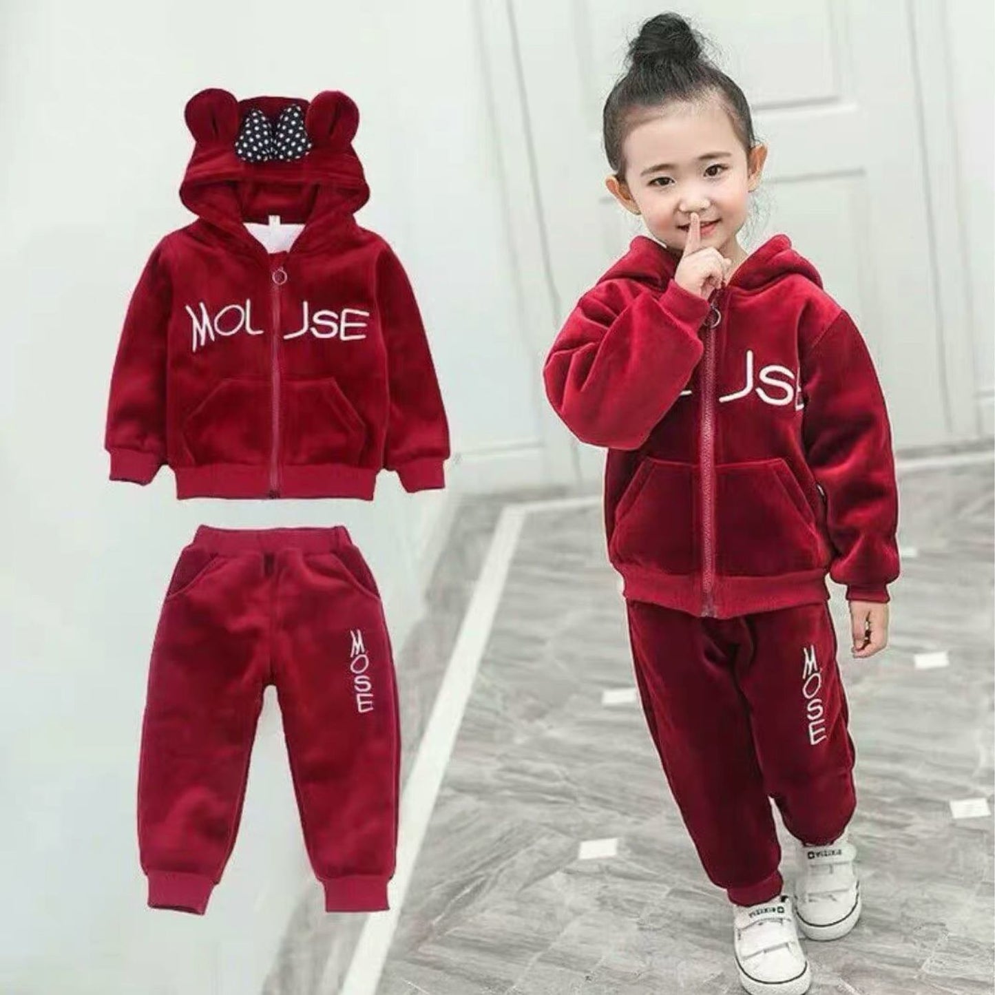 Warm and Cozy Two-Piece Girls Suit