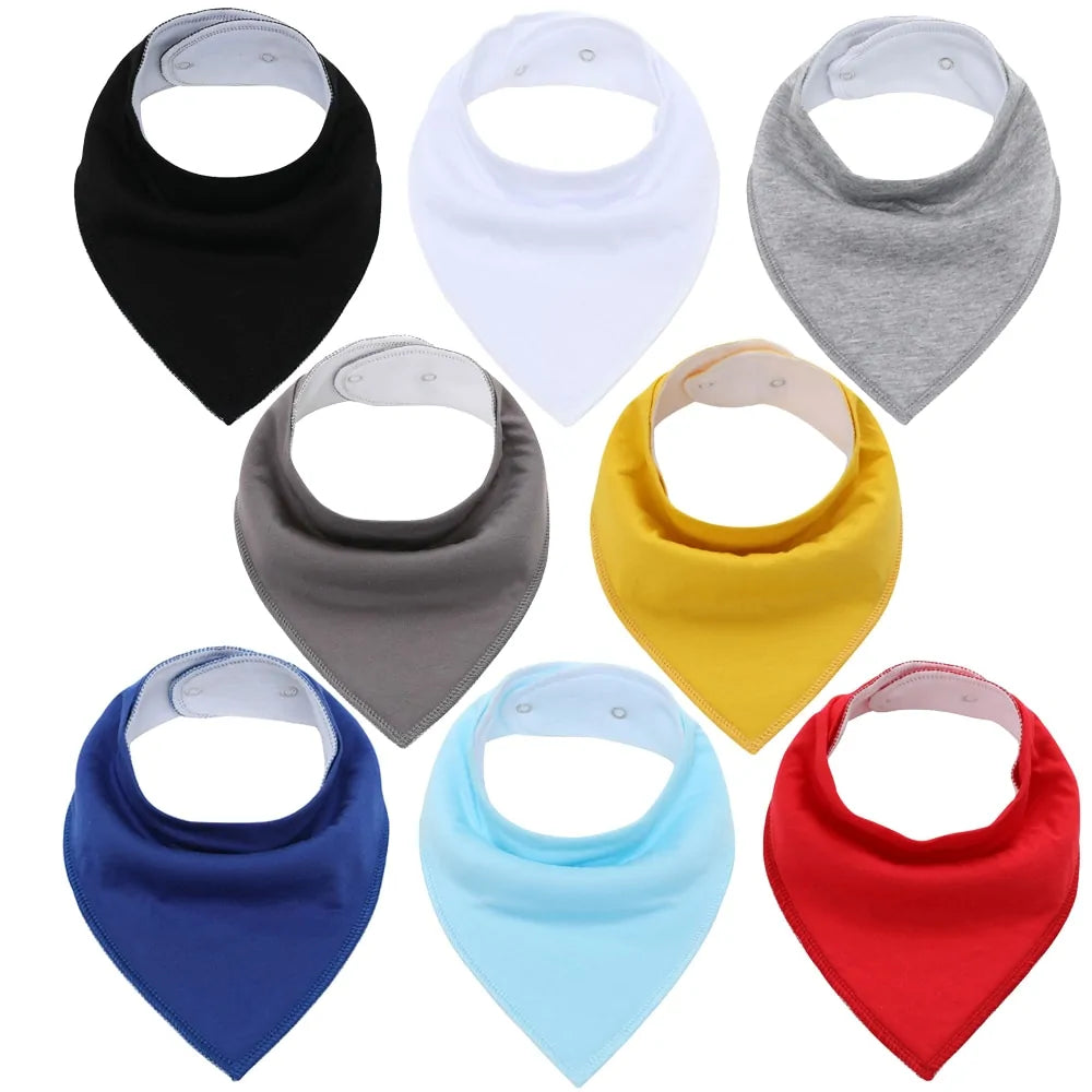 8-piece Organic Set of Colorful Baby Bandana Bibs