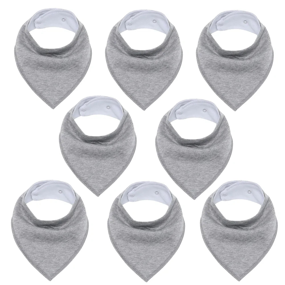 8-piece Organic Set of Colorful Baby Bandana Bibs