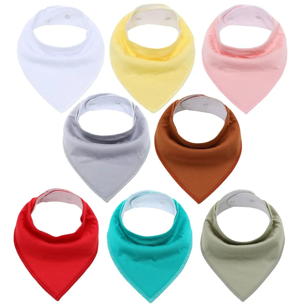 8-piece Organic Set of Colorful Baby Bandana Bibs