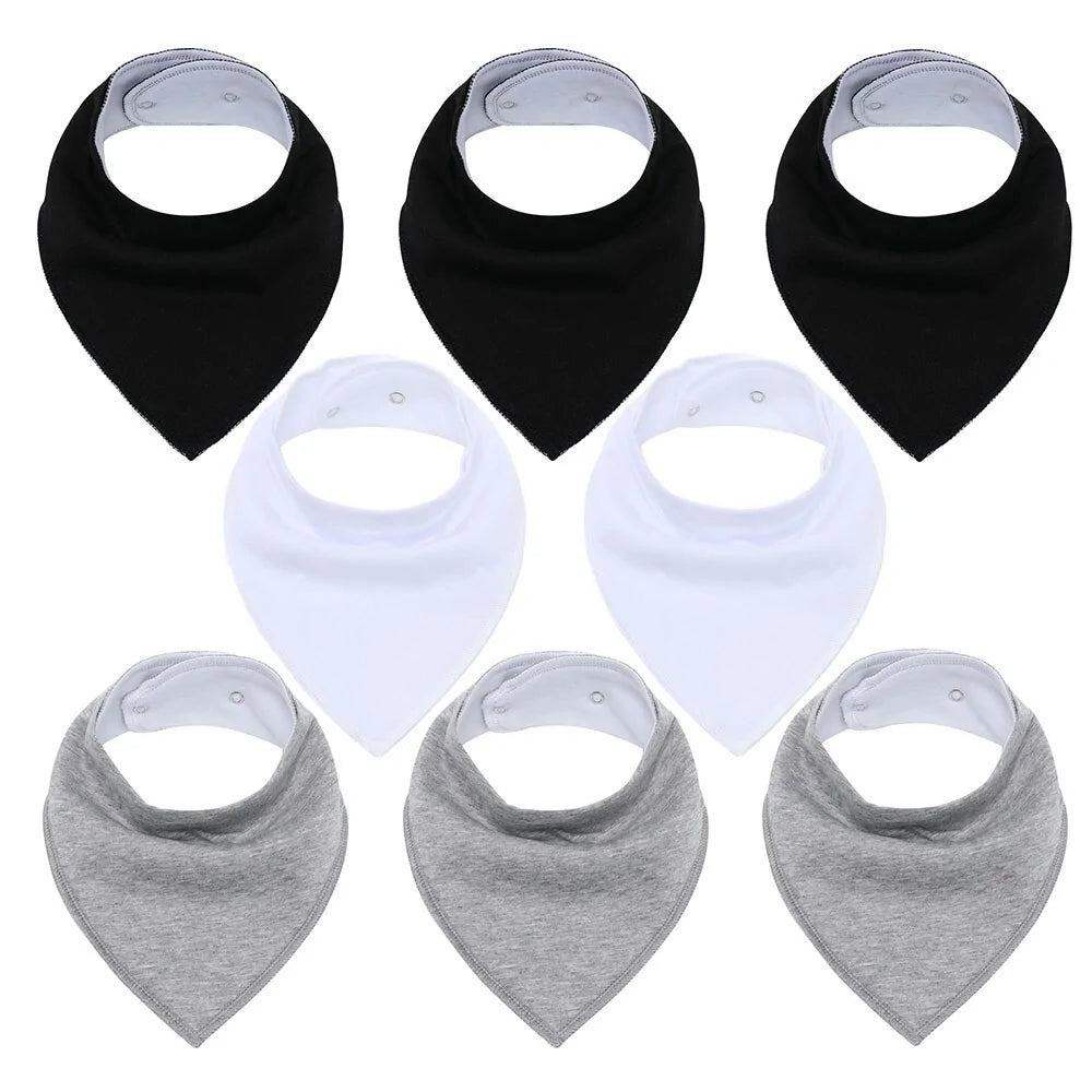 8-piece Organic Set of Colorful Baby Bandana Bibs